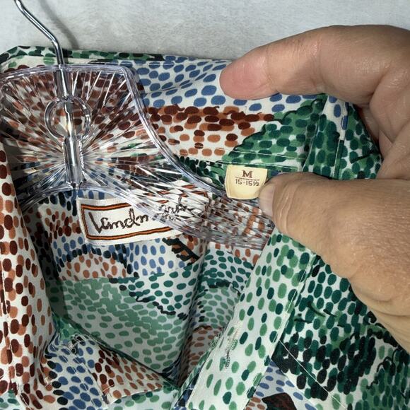 Vintage Landmark Long Sleeve Shirt Disco 70’s Large Polyester Nature Scene M 15 - Picture 10 of 11